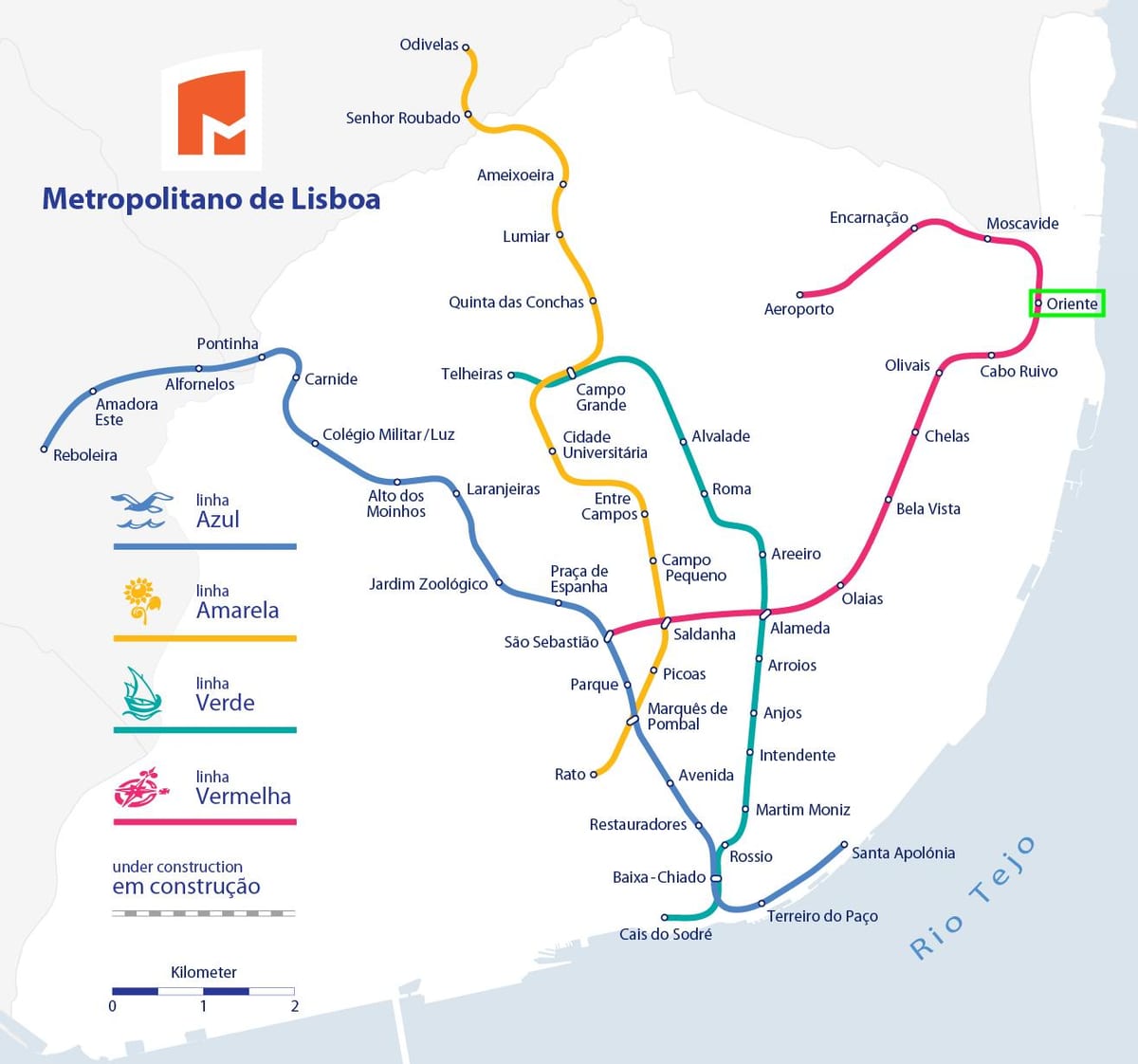 lisbonne oriente la gare de la carte