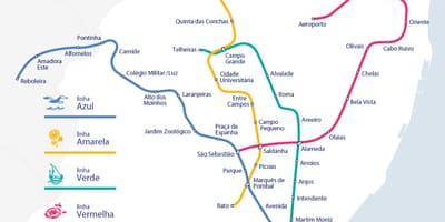 Carte du métro de lisbonne