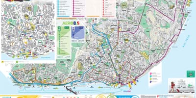 Jaune tour en bus de lisbonne carte