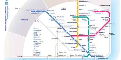 Carte de métro de lisbonne